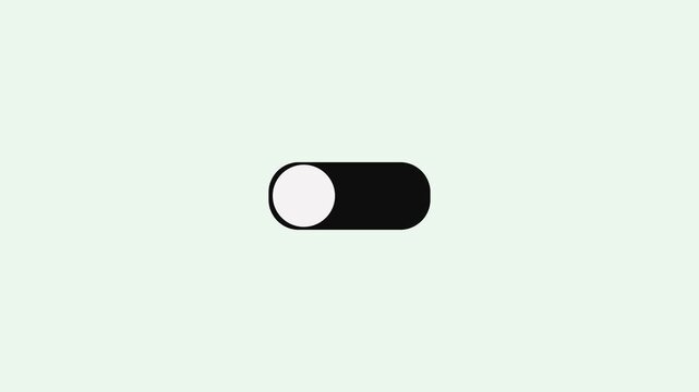 on-off switch power button animation on white background.4k video animation