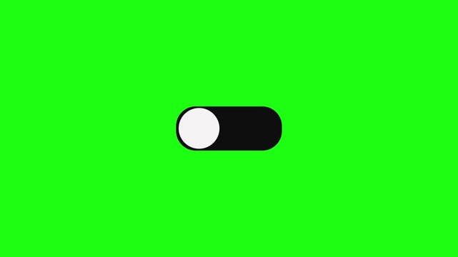 on-off switch power button animation on green background.4k video animation
