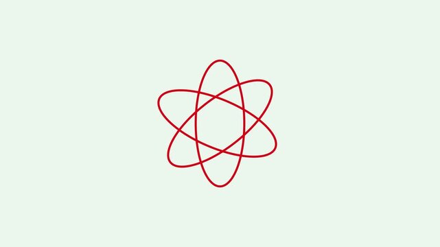 Atom science atomic structure orbit icon animation motion graphic. atom science symbol icon animation video,