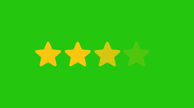 Four star rating Icon review and feedback animation video .four star rating icon animation . 4k video concept