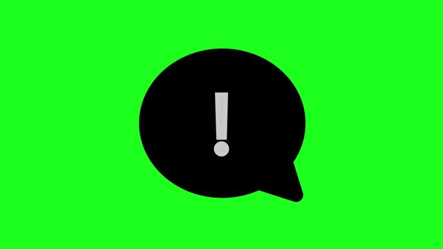 Chat message bubble icon animation with text lines on green background.4k video animation