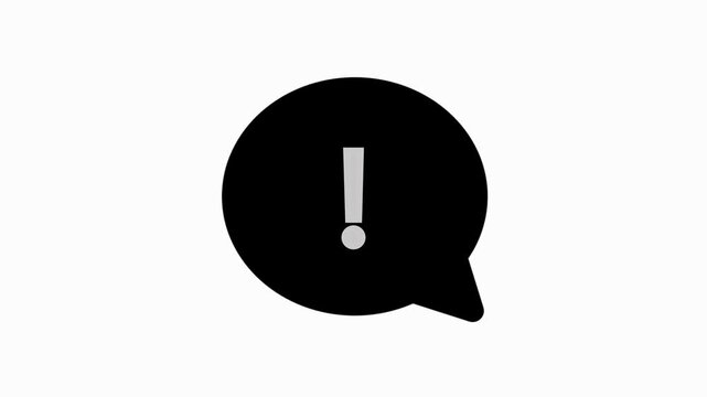 Chat message bubble icon animation with text lines on white background.4k video animation