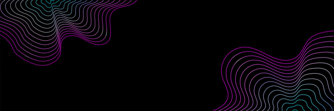 Colorful Wave Line Pattern Background with Copy Space. Abstract Business Wallpaper. Technology Banner. Vector Illustration