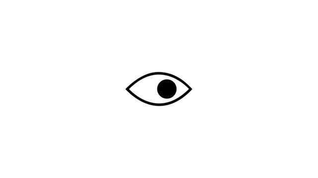 Vector eye illustration motion graphics. Animated eye icon showing open and close transition.