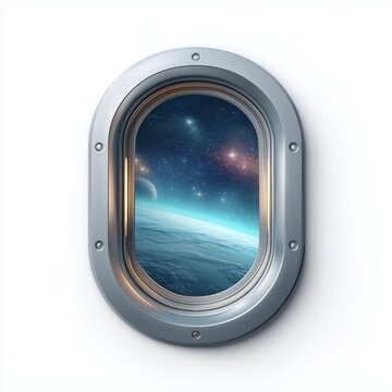 A breathtaking view of our planet from a spacecraft window surrounded by a stunning array of stars and distant galaxies
