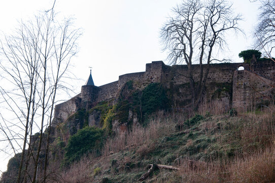 Former Benedictine Monastery. Abbey Complex Catholic Social Institute. Baroque architecture castle in spring. Michaelsberg Abbey monastery. Landmark architecture castle on hill