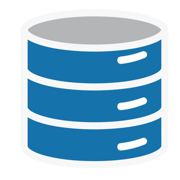 Database and network technology icon collection, flat blue style cloud server illustration
