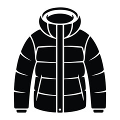 Winter puffer jacket with hood for cold weather protection and warmth. © MSTMARZINA