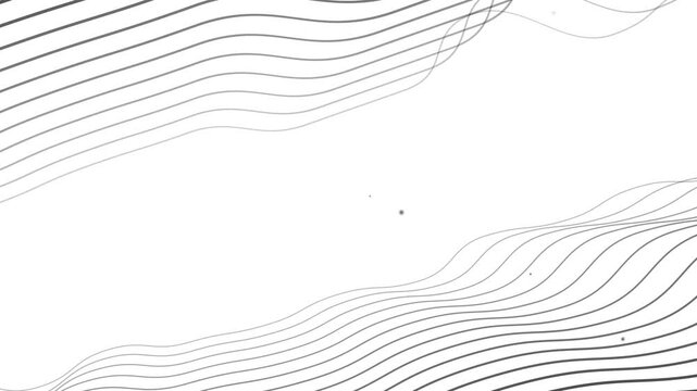 Abstract background with smooth white wavy lines forming flowing patterns animation