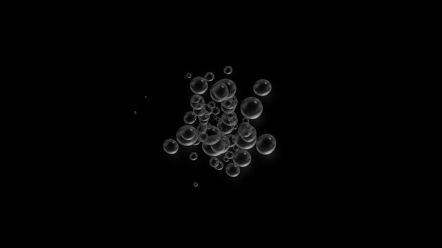 4k floating soap bubbles moving across black background, realistic bubble motion overlay, white champagne bubbles rising upwards, soap bubbles floating and moving slowly in the green sky