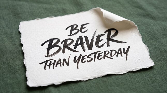 Motivational message be braver than yesterday
