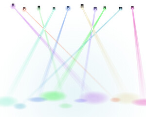 Obraz premium Abstract colorful light beams and glowing circles representing technology and digital connection in a creative modern design