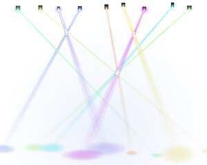 Obraz premium Abstract colorful lines and circles network connection graphic design element representing data flow and digital communication