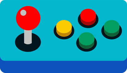Retro Arcade Joystick Game Controller Vector Illustration Flat Design © ROJU