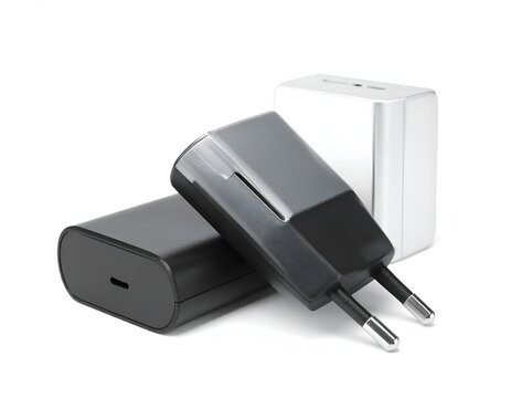 Two Universal USB-C Power Adapters for Modern Electronic Device Charging