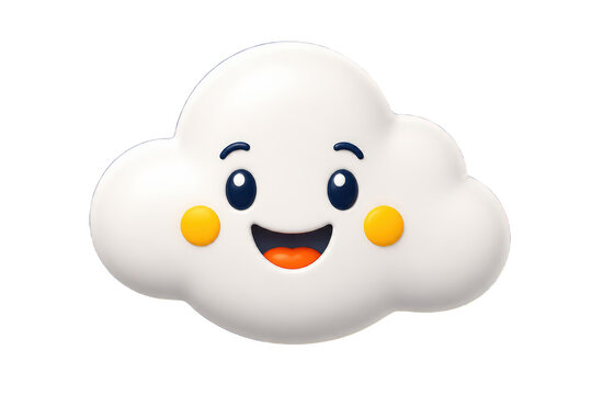 Smiling cartoon cloud face with rosy cheeks