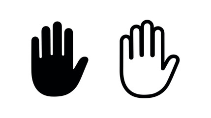Fototapeta premium Hand Stop Palm Gesture Icon