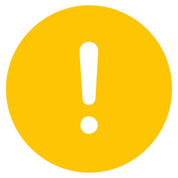 Yellow circle exclamation mark warning icon vector illustration