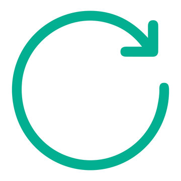 Teal circular refresh redo arrow icon vector illustration