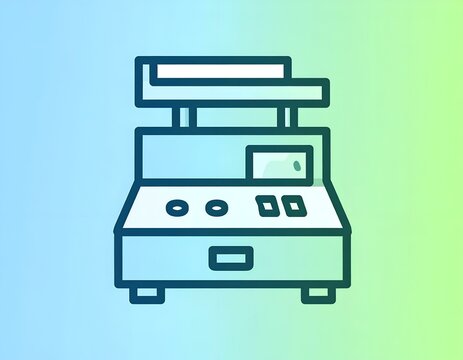 Minimalist Vector Icon of a Modern Electronic Cash Register Device