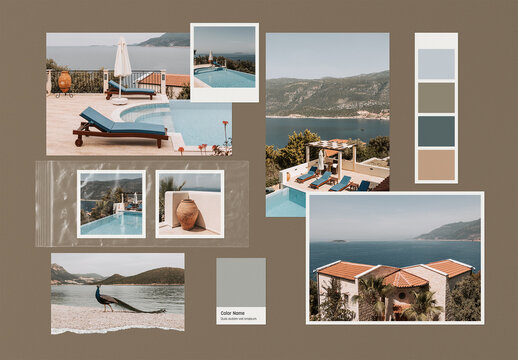 Photos Frame Collage Moodboard Mockup