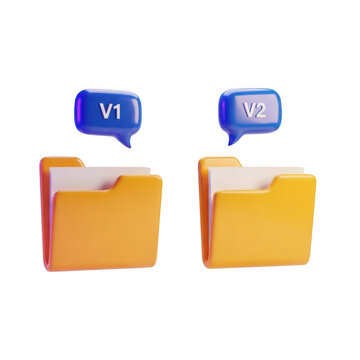 3d rendered illustration of two folders with chat bubbles