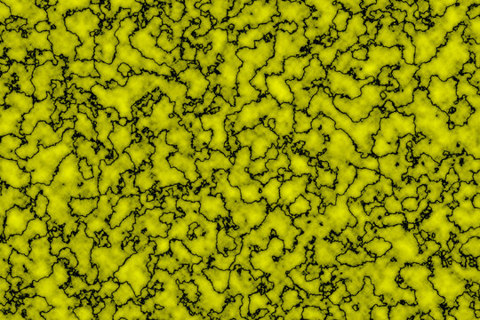 A high magnification microscopic view of a yellow crystalline structure showing intricate geometric patterns and organic textures suitable for scientific research or artistic background designs