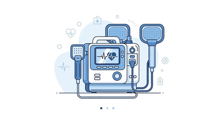 Fototapeta premium Modern Medical Equipment: A Defibrillator Design For Emergency Life Saving Actions