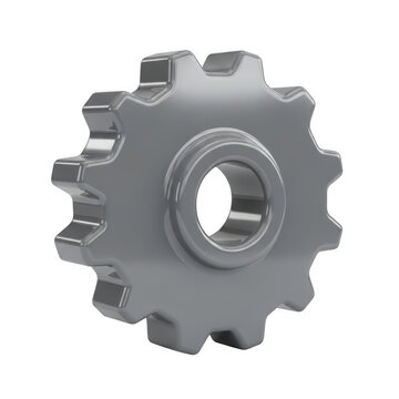 3d rendered metallic gear with toothed wheel
