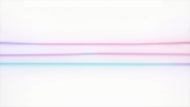Pastel luminous lines move over white in a clean modern widescreen background with copy space.