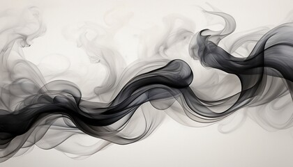Fototapeta premium Abstract Smoke Plume On White Background