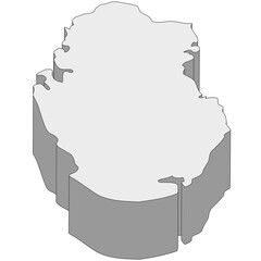 3D map dimension - continent Asia country Qatar © badrpost