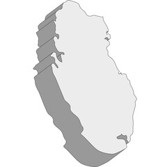 3D map dimension - continent Asia country Qatar © badrpost