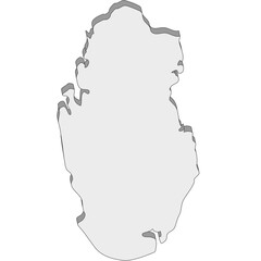 3D map dimension - continent Asia country Qatar © badrpost