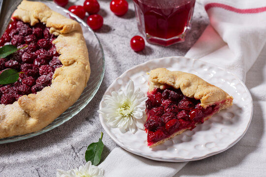 Rustic Cherry Galette with Fresh Cherries and Homemade Cherry Compote