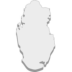 3D map dimension - continent Asia country Qatar © badrpost