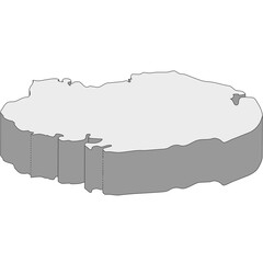 3D map dimension - continent Asia country Qatar © badrpost