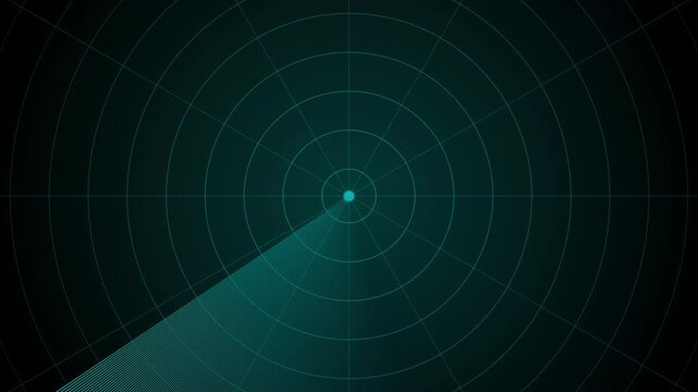 Abstract radar screen digital interface. Futuristic radar screen interface with cyan digital grid and scanning beam. Radar screen showing scan results, Motion graphics of radar concept