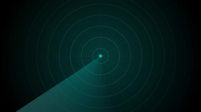Abstract radar screen digital interface. Futuristic radar screen interface with cyan digital grid and scanning beam. Radar screen showing scan results, Motion graphics of radar concept