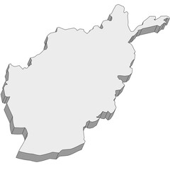 3D map dimension - continent Asia country Afghanistan © badrpost