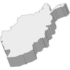 3D map dimension - continent Asia country Afghanistan © badrpost