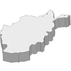 3D map dimension - continent Asia country Afghanistan © badrpost