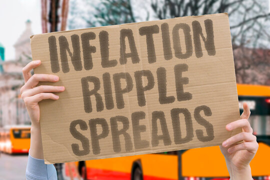 "Inflation Ripple Spreads" Higher transport costs drive price increases across economies. INFLATION. COST. TRANSPORT. RIPPLE. ECONOMY.