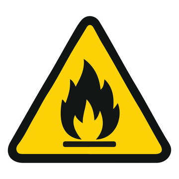 Flammable hazard warning sign icon vector illustration