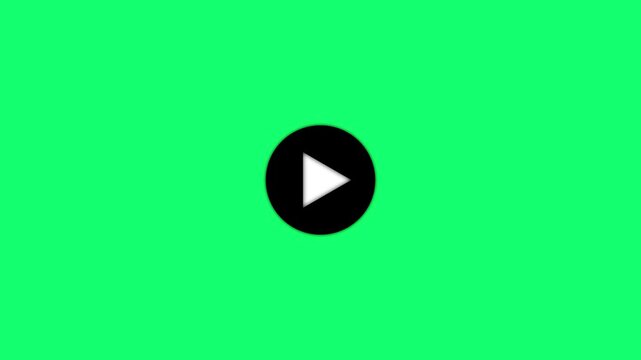 Simple black play button icon on a clean white background for media playback and streaming services.4k