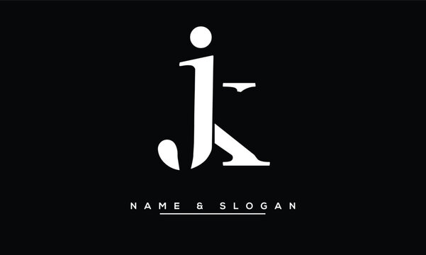 JK, KJ Abstract Letters Logo Monogram