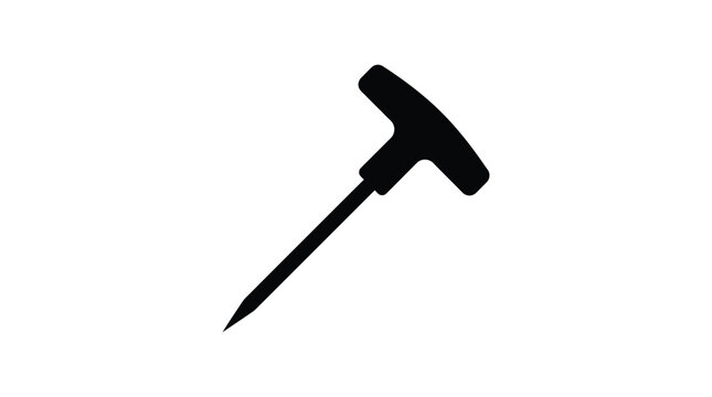 Hex key silhouette against a white background simple tool illustration