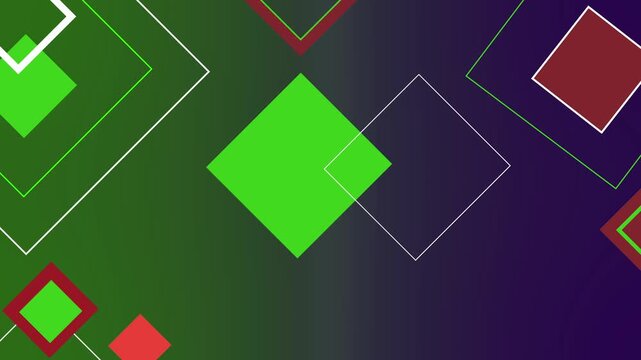 Overlapping geometric diamonds shape background animation