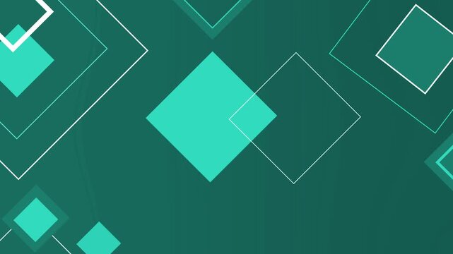 Overlapping geometric diamonds shape background animation