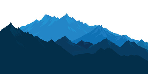 Mountain landscape background. Layered mountain silhouette. Vector illustration for nature themes, travel banners, outdoor presentations, scenic backdrops and creative design. © ALESSIA